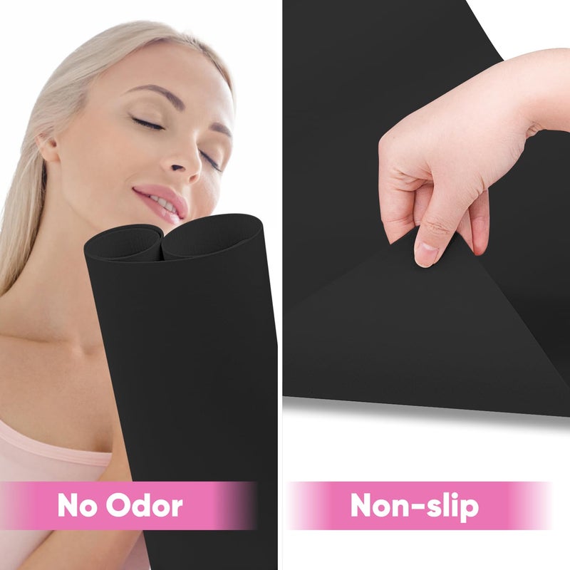 Subay Nail Art Table Mat, Foldable Nail Art Hand Rest Pad for Nail Arm Rest Cushion, Soft Microfiber Leather Nail Mat Manicure Nail Table Pad Desk Mat for for Nail Technician - Black - Image 5